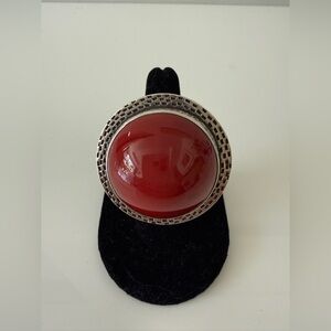 MELANIE DeLUCA  Sterling Silver Antique Carom Billiard Ball Circular Ring 7.75